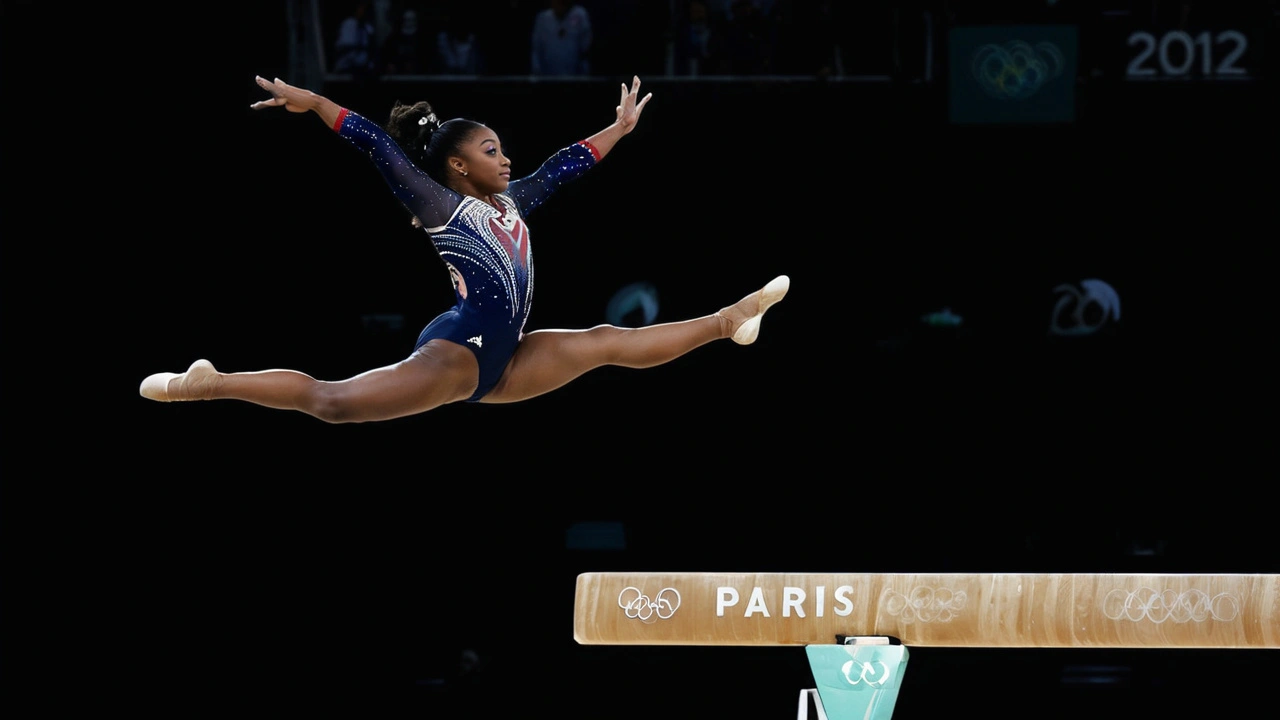 Simone Biles Overcomes Sore Calf in Dazzling Beam Performance at Paris 2024